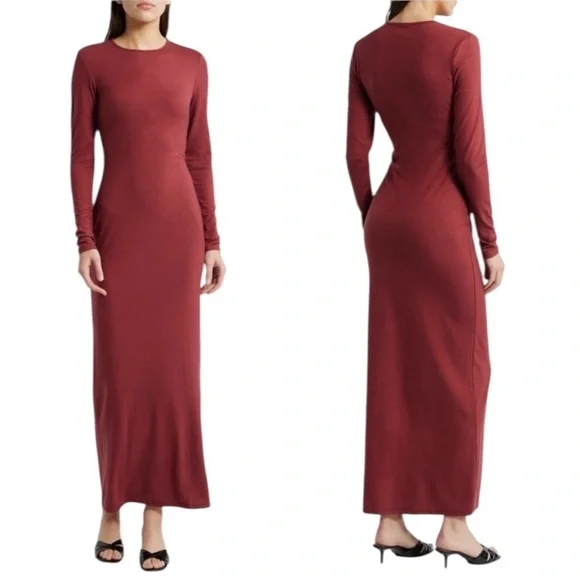 Reformation Tommi Like New Long Sleeve Red Maxi Dress Stretchy Size XS - Picture 1 of 11
